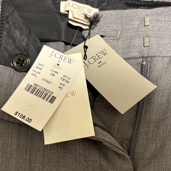J. Crew Textured Gray Suit Set Blazer and NWT Trousers Size 0 Petite - Picture 9 of 11